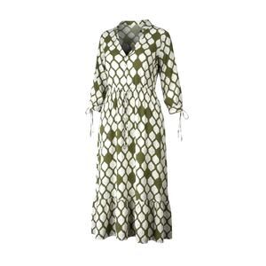 Mlle Gabrielle Green White Ikat Midi Dress Women's Made in India Boho - Medium